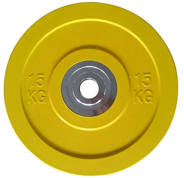 Wholesale Gym Equipment Weightlifting 5 10 15 20 25 KG  CPU&Rubber  Colored  Bumper Weight Plate