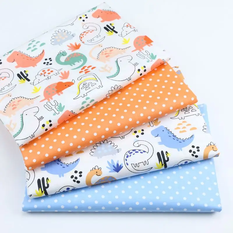 cartoon dinosaur print bed sheet fabric for kids baby lovely design cotton fabric