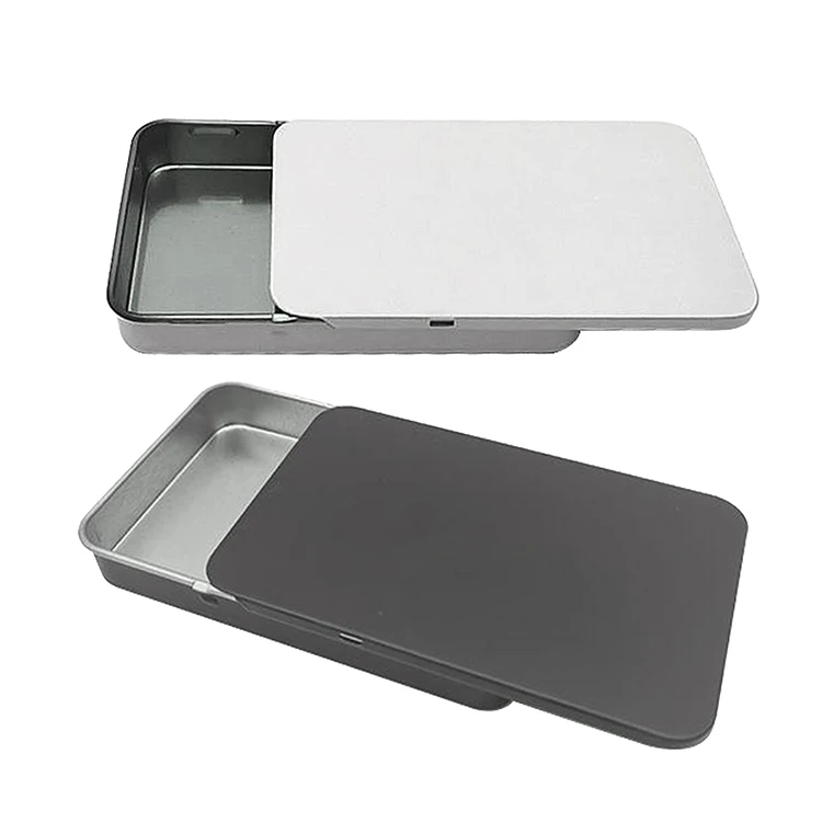 Small Rectangle Metal Cigarette/ Cigar Tin Box Mint Candy Empty Sliding Tin Box Child Proof
