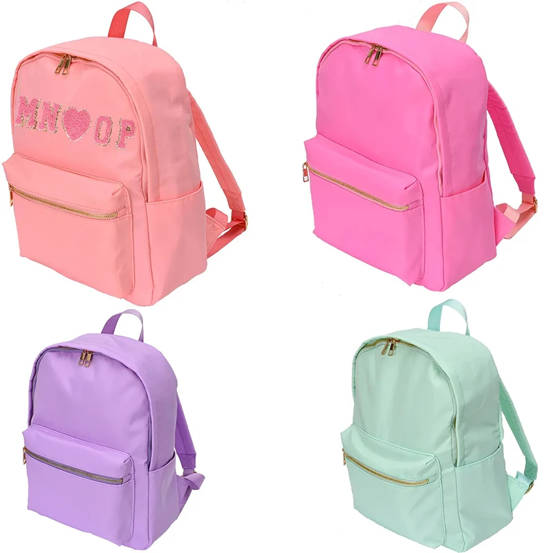 Stoney Clover In Stock 13 Inch 15 Nylon teens Children School Bag With Glitter Varsity Letters Personalized Name Backpack