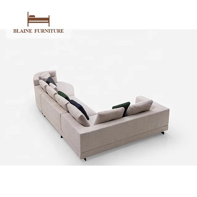 Modern European Style House Living Room Furniture Elegant 2 3 Seater Couch Grey Leather Leather Stainless Base Sofas