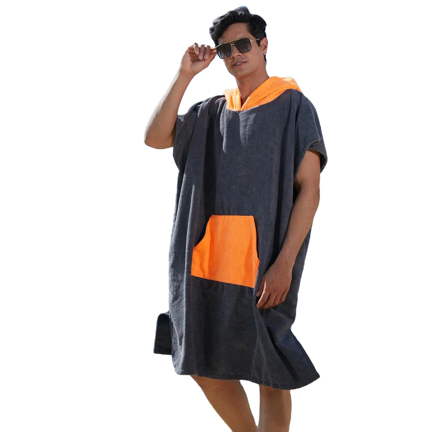 custom made microfiber hooded beach poncho towel 100 microfiber surf changing robe swim towel wetsuit beach poncho for adults
