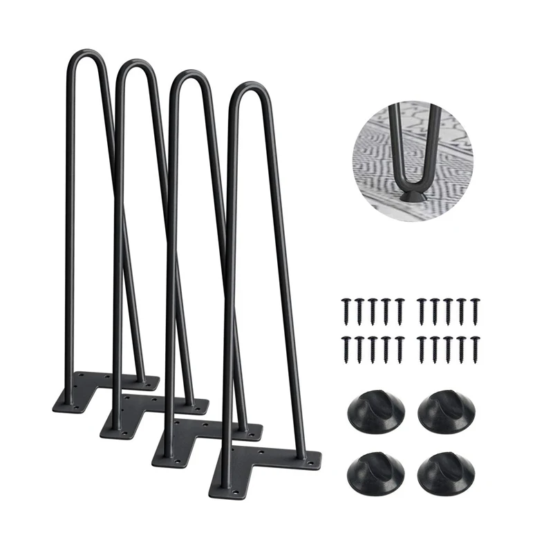 Hairpin Desk Legs 3 Rods for Bench Desk Dining End Table Chairs Carbon Steel DIY Heavy Duty Furniture Legs