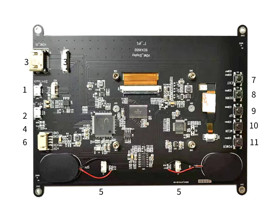 High Brightness usb Capacitive I2C Industrial 10 Points gt911 chip raspberry pi 7 inch display