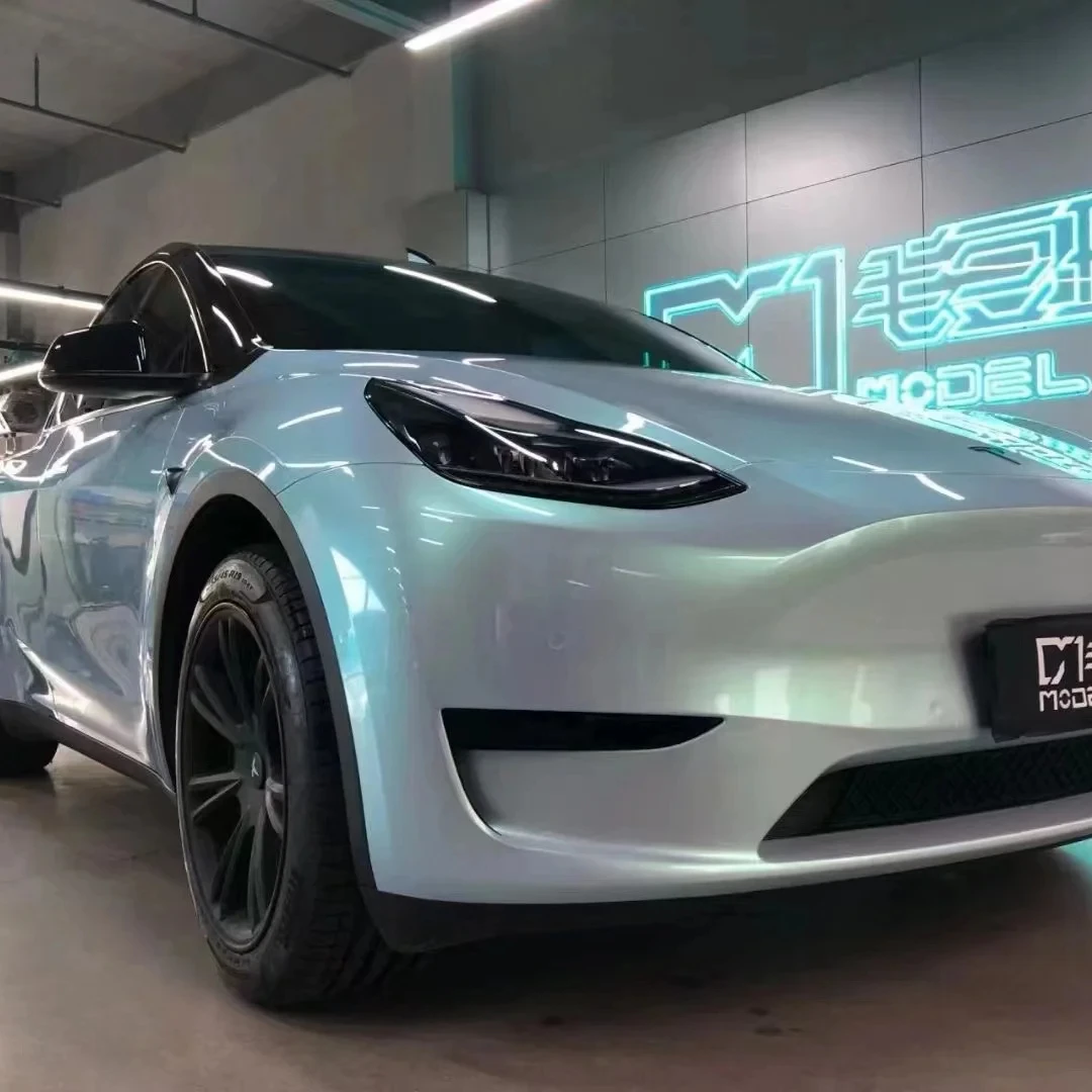 Warranty 1.52*17m High Glossy Metallic Color Changing Blue to Green Car Body Vinyl Wrap