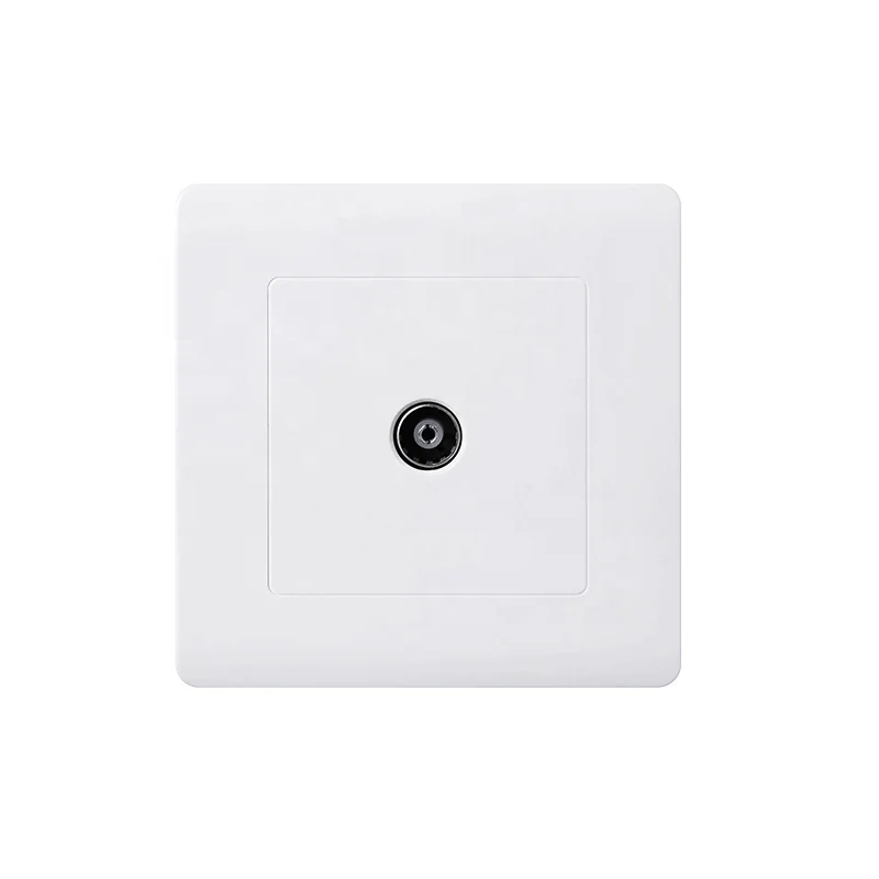 Wholesale price discount PC material wall-mounted white TV information receiving wall socket cable TV socket