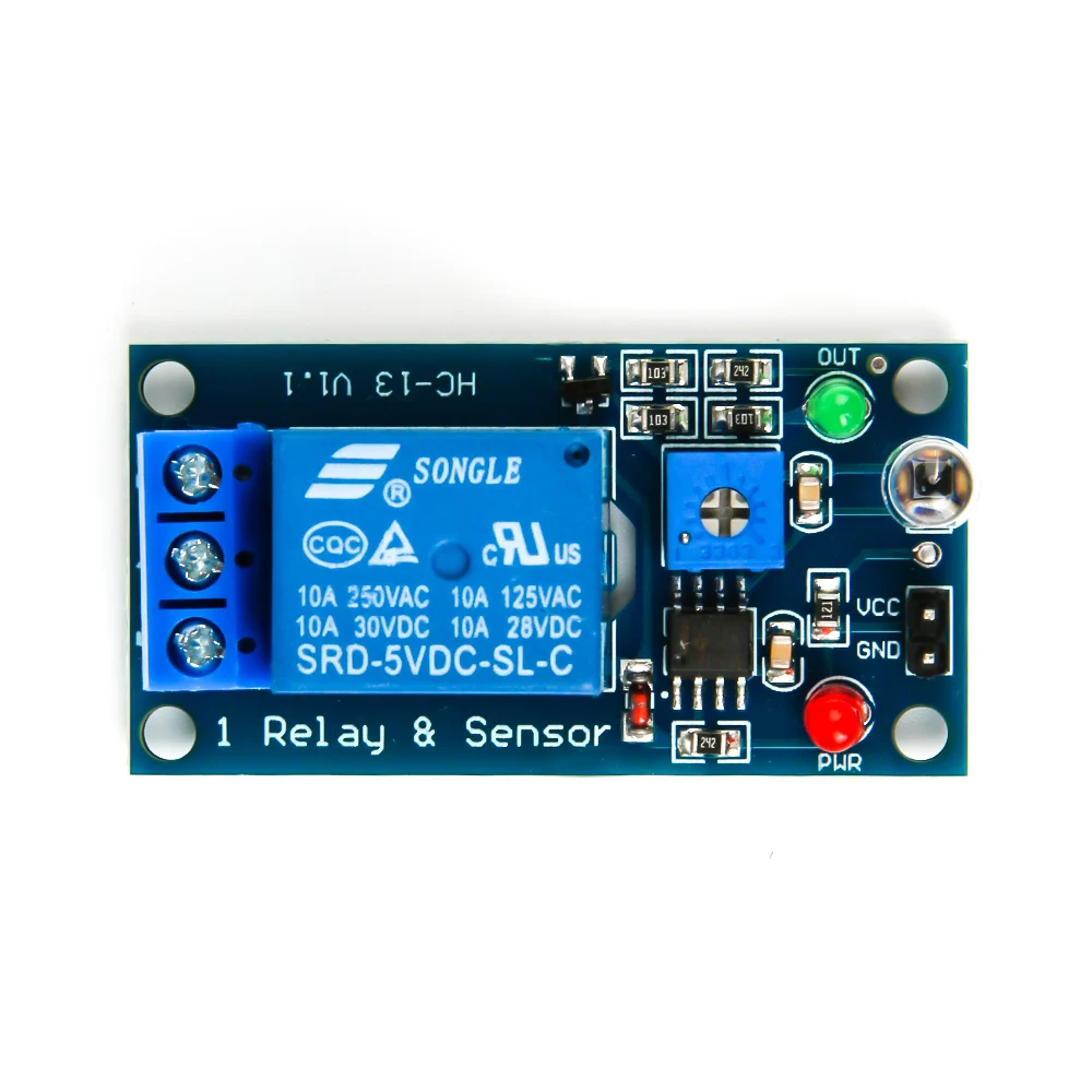 Модуль реле фоточувствительного диода 12 В, релейный модуль в оптическом переключателе, датчик обнаружения света, светочувствительный модуль