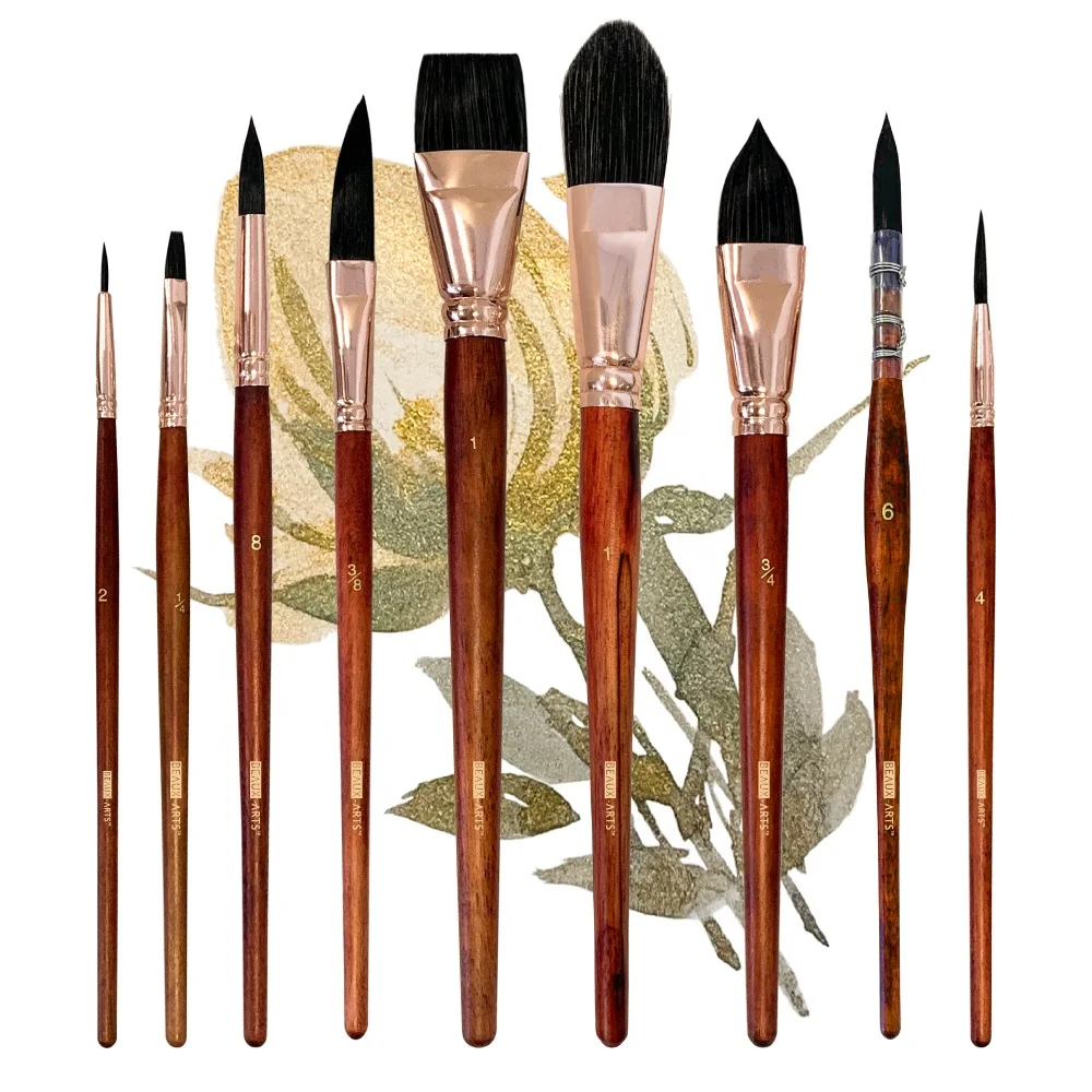 Черная серия синтетических синих белковых волос акварель художник кисть для рисования различных форм