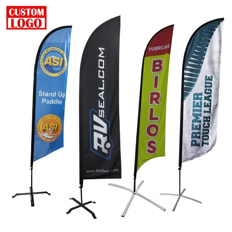 Water-proof Feather Beach Feather Flag Car Wash Flying Flag Pole Custom Printing Flag Banner Stand