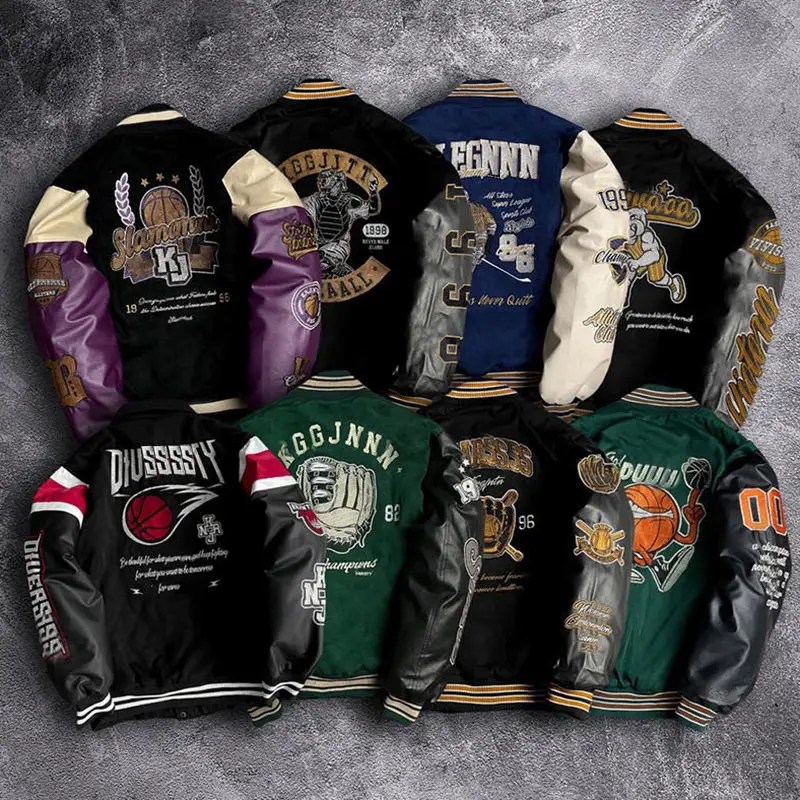 Manufacturer Varsity High Quality Custom Vintage Streetwear Winter Button Jacket for Men Casual Style Wholesale
