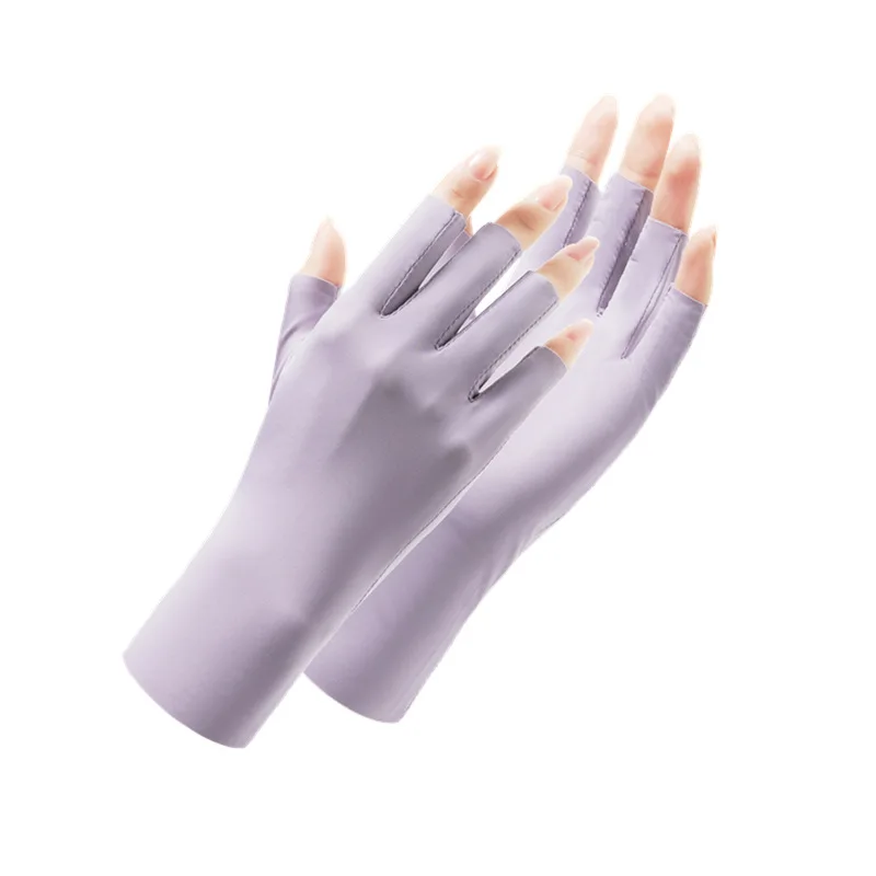 New Anti-ultraviolet Milk Silk Sporting Half Finger UV protection for Nail UV Lamp Light