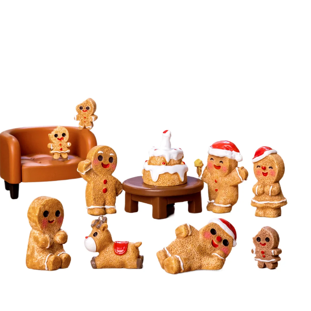 chenjun new explosive landscape cute Christmas gingerbread man diy decorative accessories mini ornaments