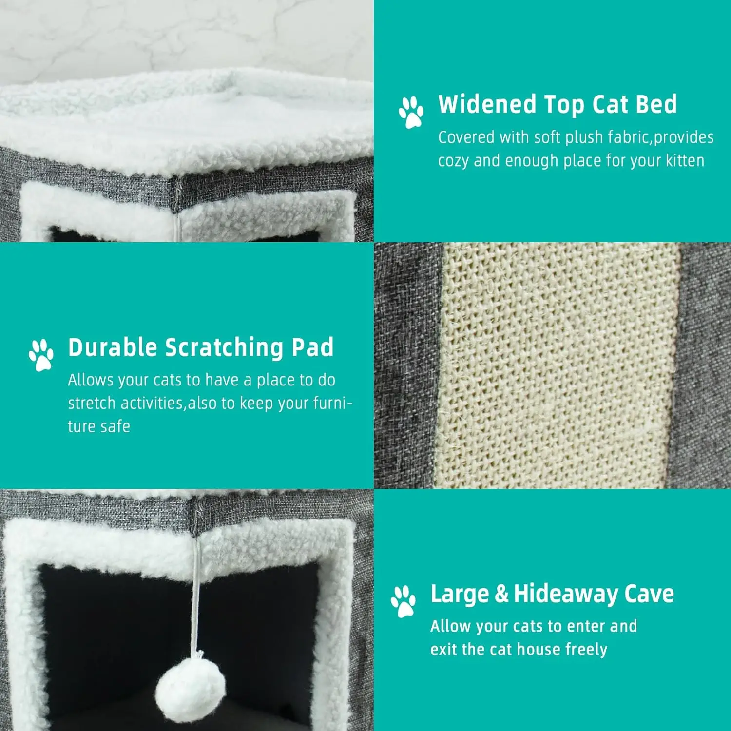 Wholesale Pet Dog House Foldable Portable Indoor Cat Cave Bed House With Scratch Board