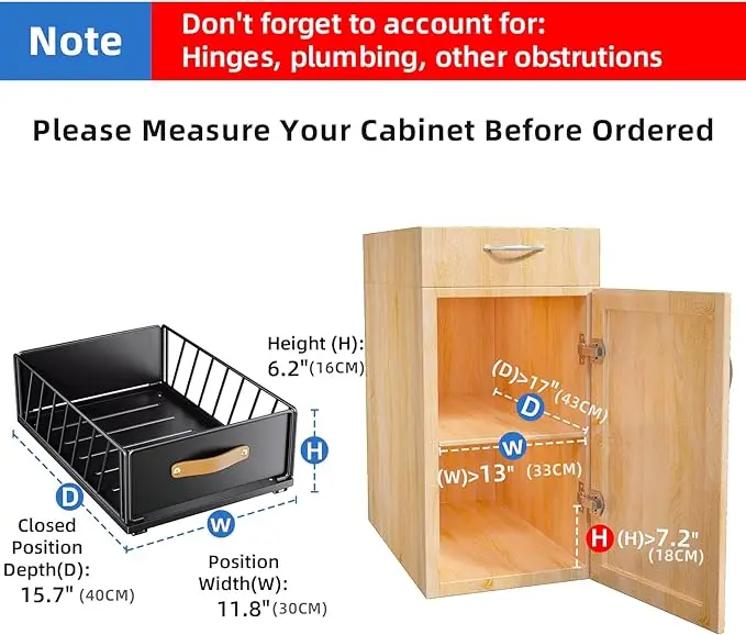 Heavy-Duty Pull-Out Cabinet Organizer Fixed Slide-out Pantry Shelves Kitchen Bathroom Wardrobe Storage Lacquer Food Spice