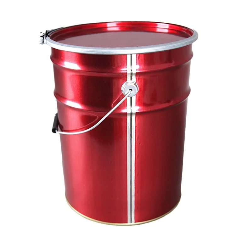 Round Air-tight 10 L 15 L 20 L Metal Tin Bucket with Metal Handle