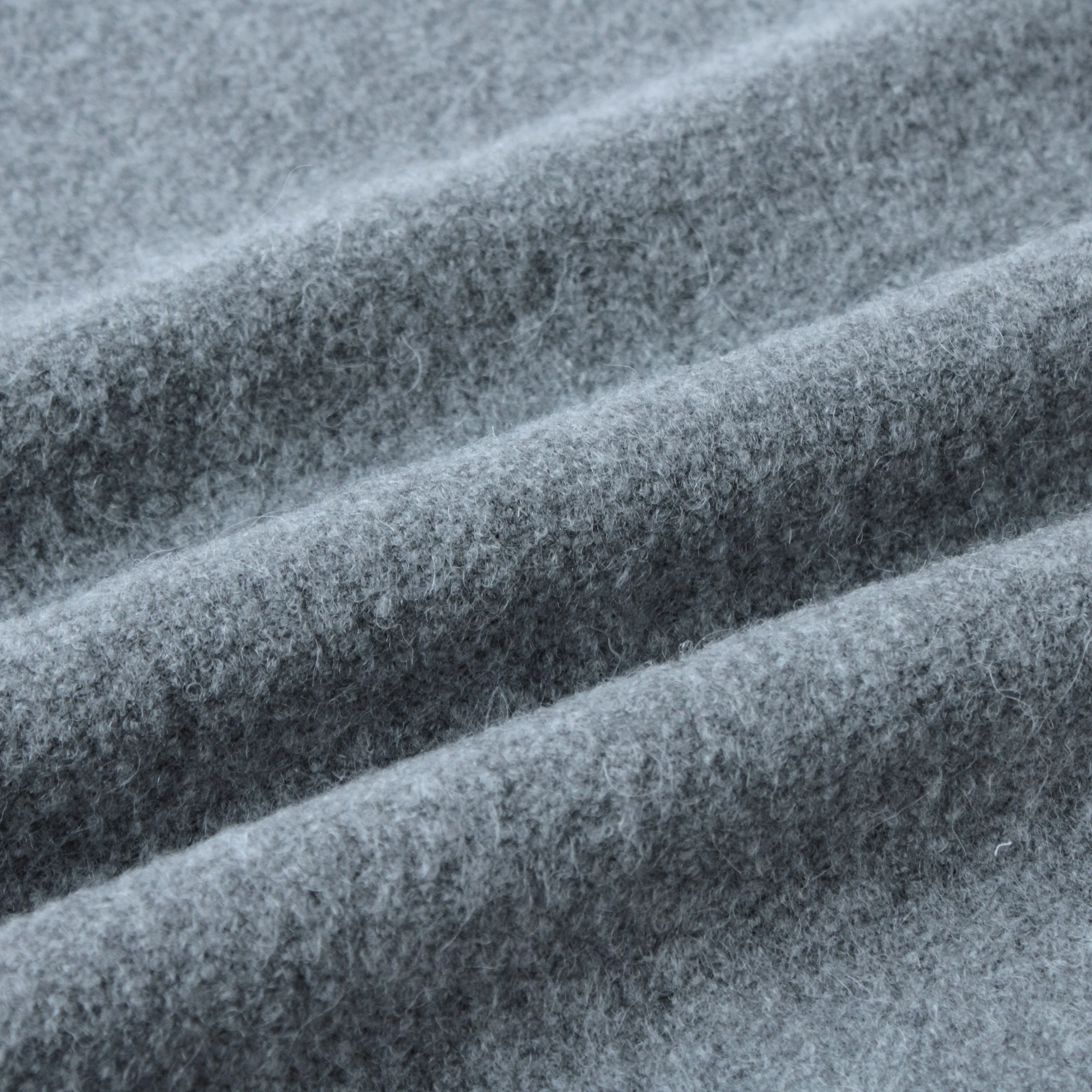 24 New Arrival High Quality Brand Fashion Light Grey Woven Double Faced Alpaca Merino Wool Tweed Fabric for Overcoat Suit Dress