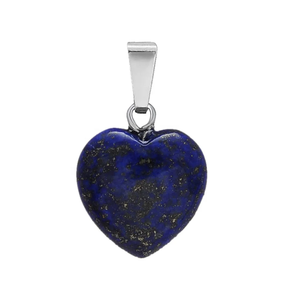 Hot Sale Natural Stone Hand Carved Love Heart Pendant Rough Stone Peach Heart Necklace Jewelry