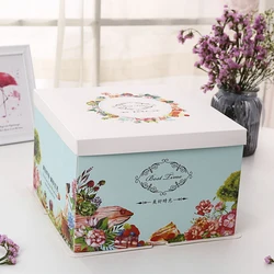 Custom printed 10 inch  cheese cake box, cake carrying box,birthday cake packaging paper  box