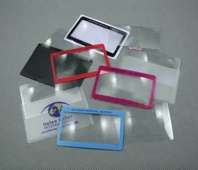 Customized Artwork Design Credit Card Size PVC Card Magnifier Business Card Promotional Gift Magnifying