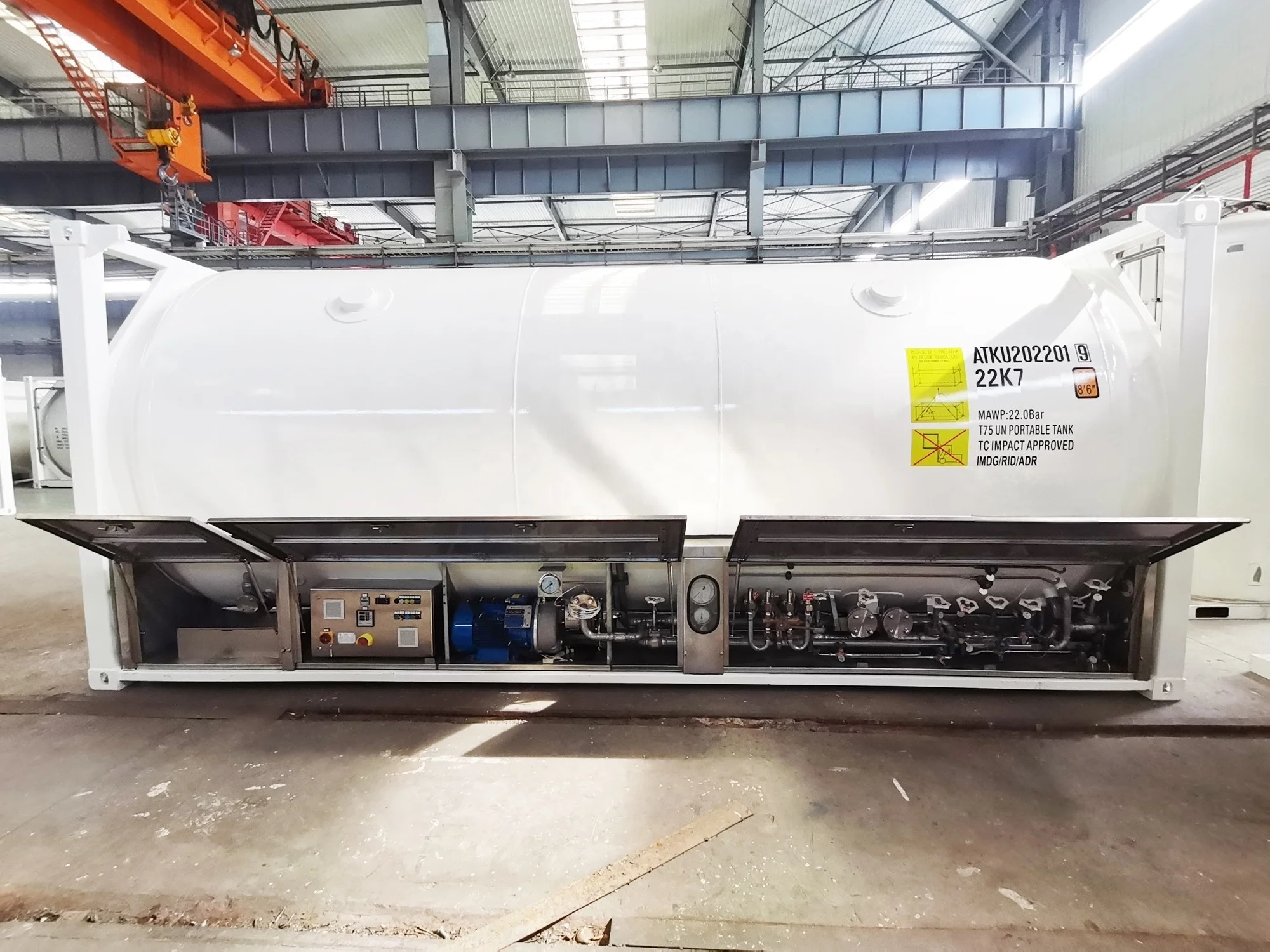 Cryogenic 20M3 T75 Liquid Oxgen Nitrogen CO2 LNG ISO Container Tank