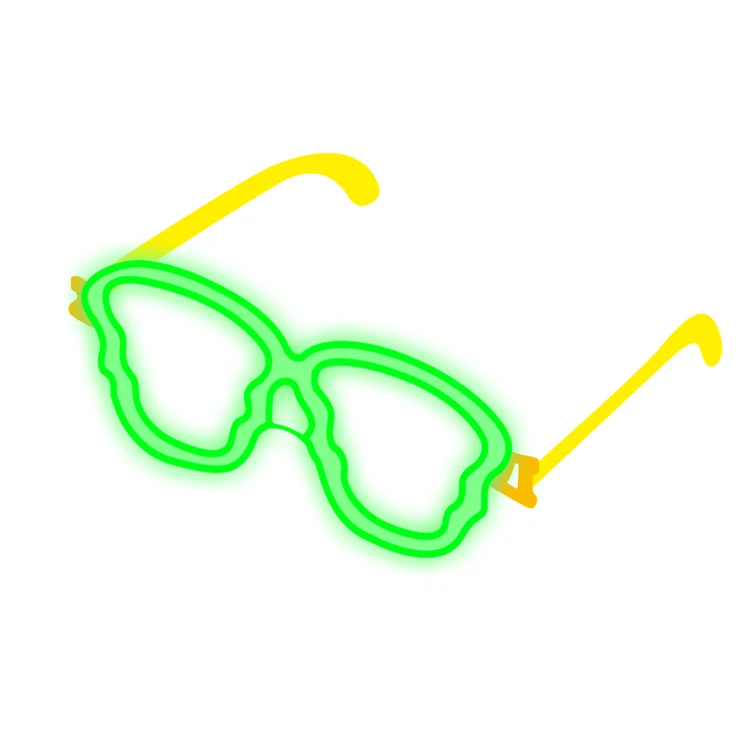 Hot Selling Promotional Summer Neon Eyewear Skeleton Glow Stick Glasses Eye Glasses for Halloween Party Favors