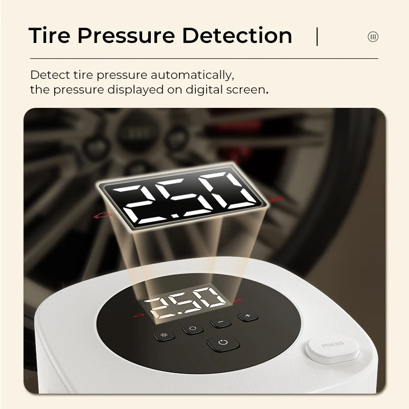 Premium Portable 12V Car Tire Tyre Inflator Pump Mini Digital Compressor Auto Stop Pump Car Bike Tyre Air Pump