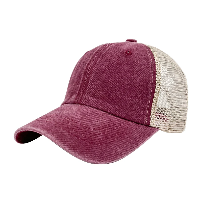Wholesale Cap Boy Pakistan Distressed Trucker Hat New Model Mesh La Headwear Blank 6 Panel Lady Woman Vintage Mesh Baseball Cap