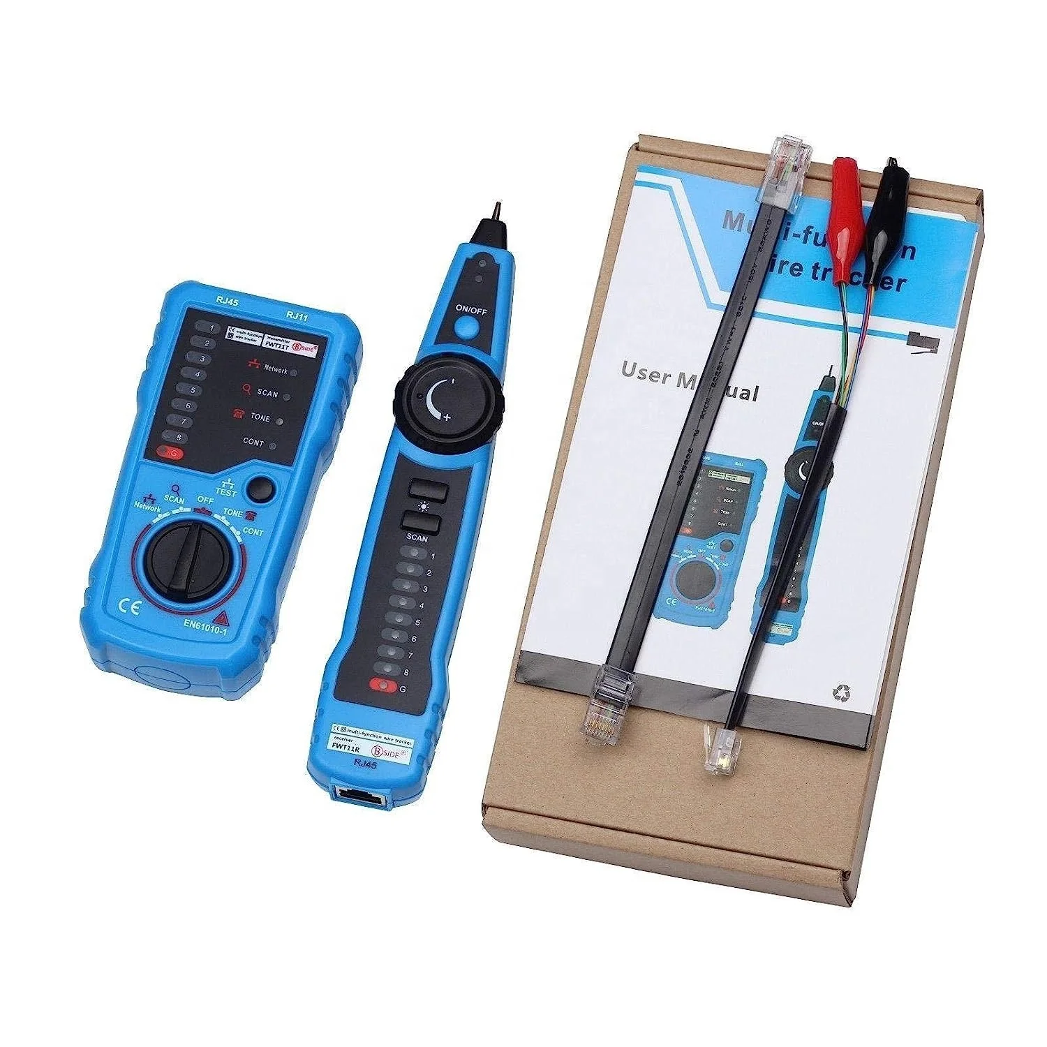 FWT11 Multifunctional Network Cable Tracer RJ11 RJ45 Telephone Wire Tracker Ethernet LAN Network Cable Tester LED Line Finder
