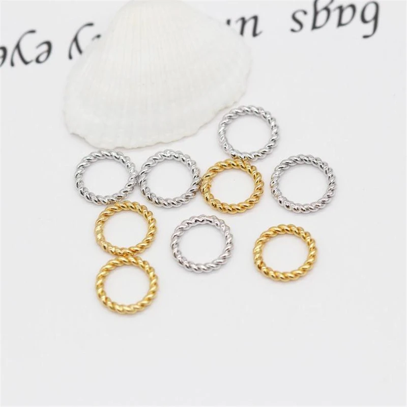 14K real gold platinum small hemp wreath pendant Earring accessories