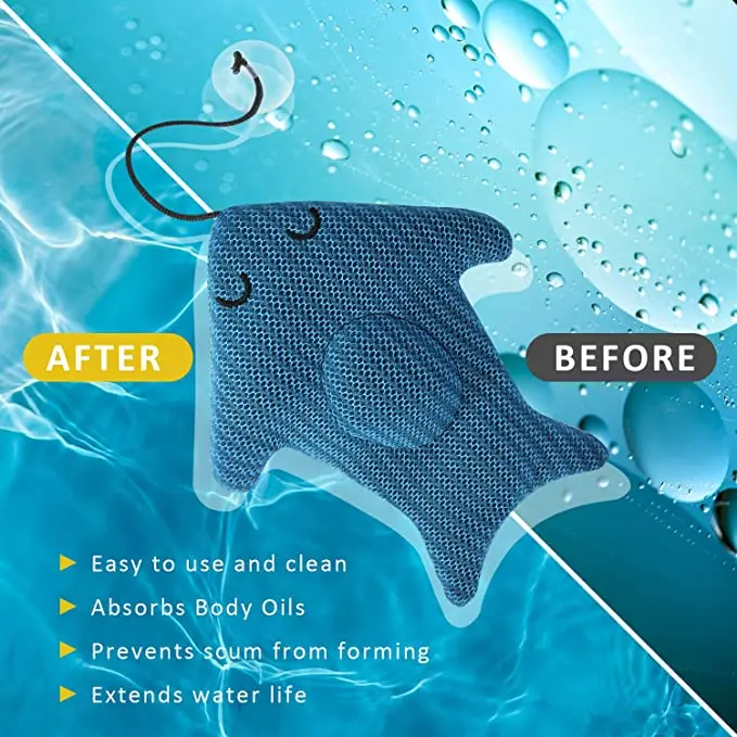 Reusable hot tub scum absorber for spa hot tub