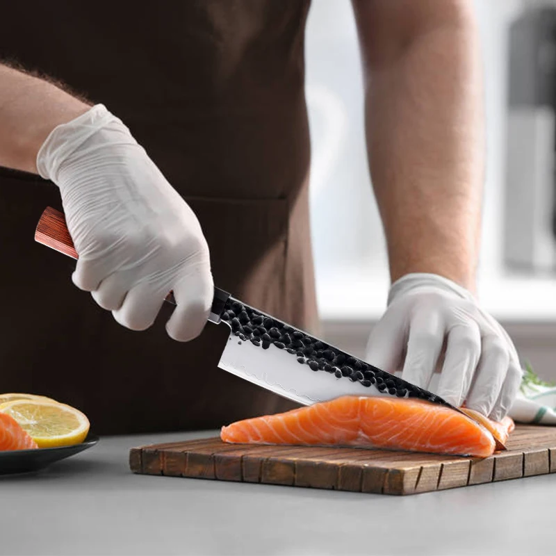 Konoll 8 inch Gyuto knife with wood handle high quality kitchen knife with ebony handle Japanese Chef Knife