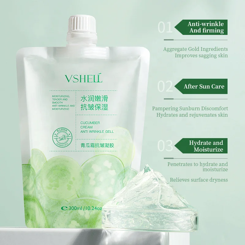 Cucumber Massage Cream for Skin Prone Dryness Sooth And Calming Daily Gentle Natural Cruelty Free Facial & Body Moisturizer Gel