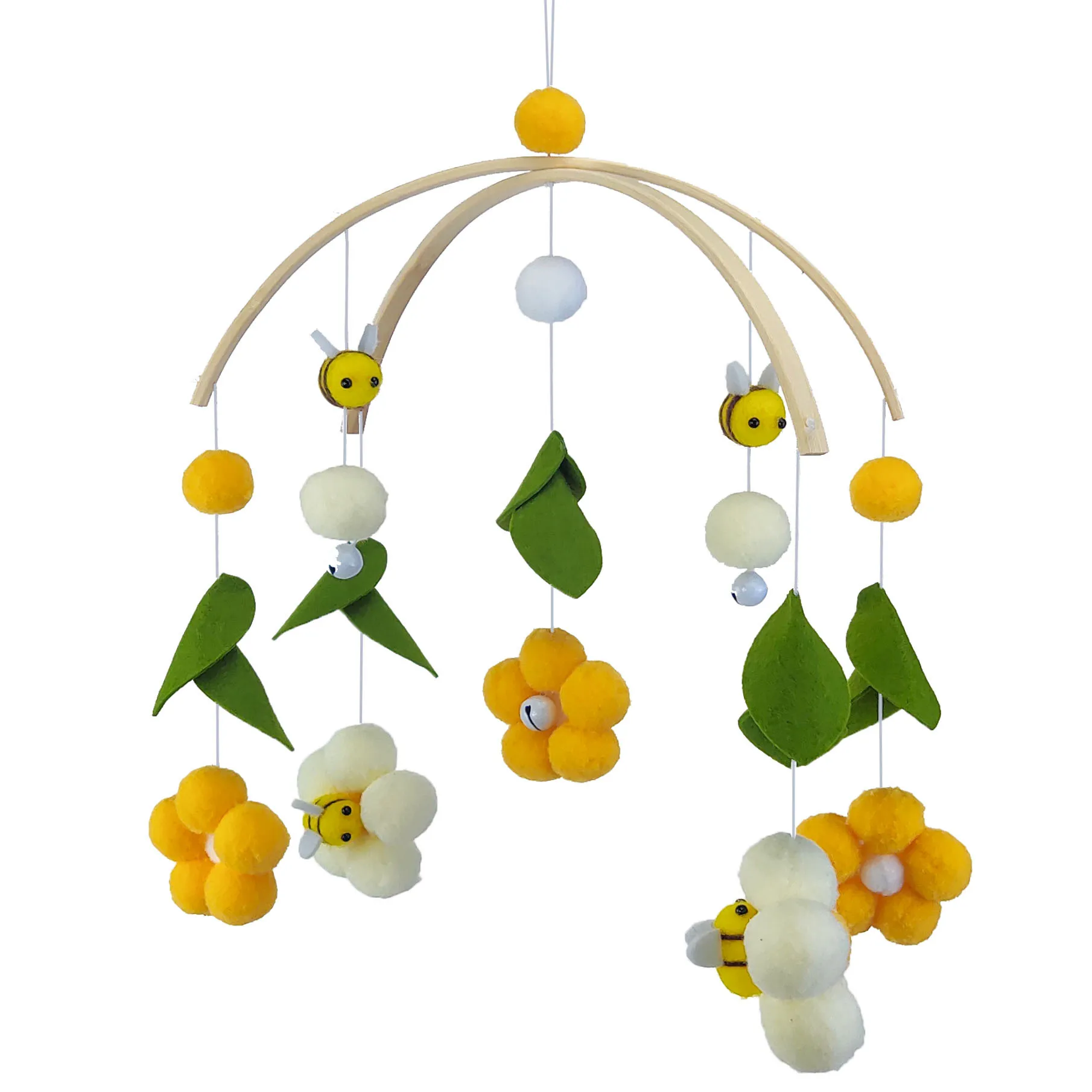 Bees & Flowers Felt Baby Mobile Baby Nursery Decor Crib/cot Hanging Mobile