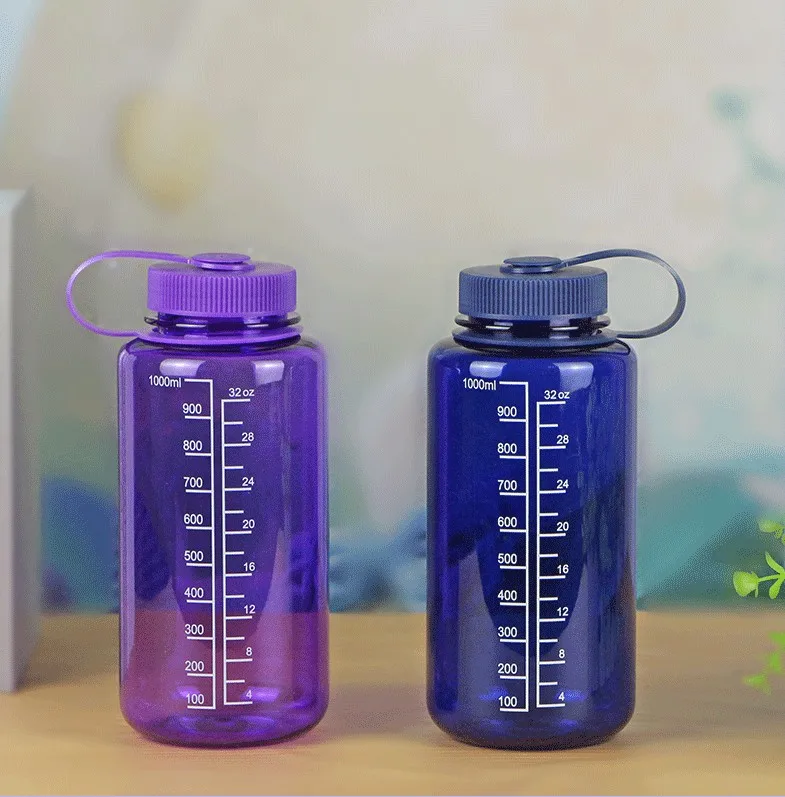 custom 1 Litre Wide Mouth Eco BPA Plastic With sealed lid Sports Water Bottle