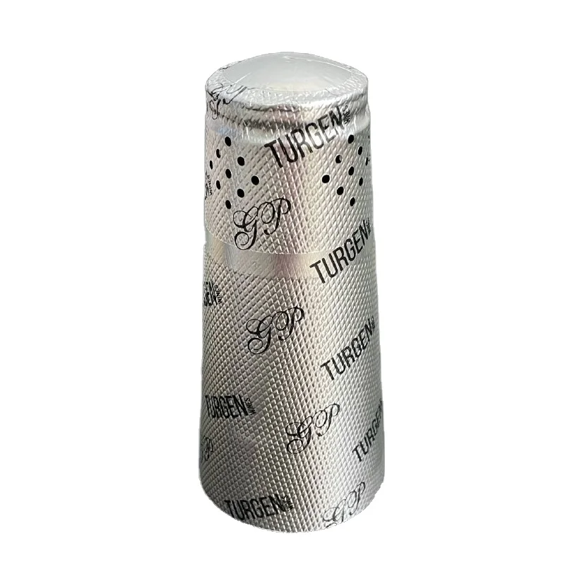 Decorative made of aluminum foil capsule for champagne