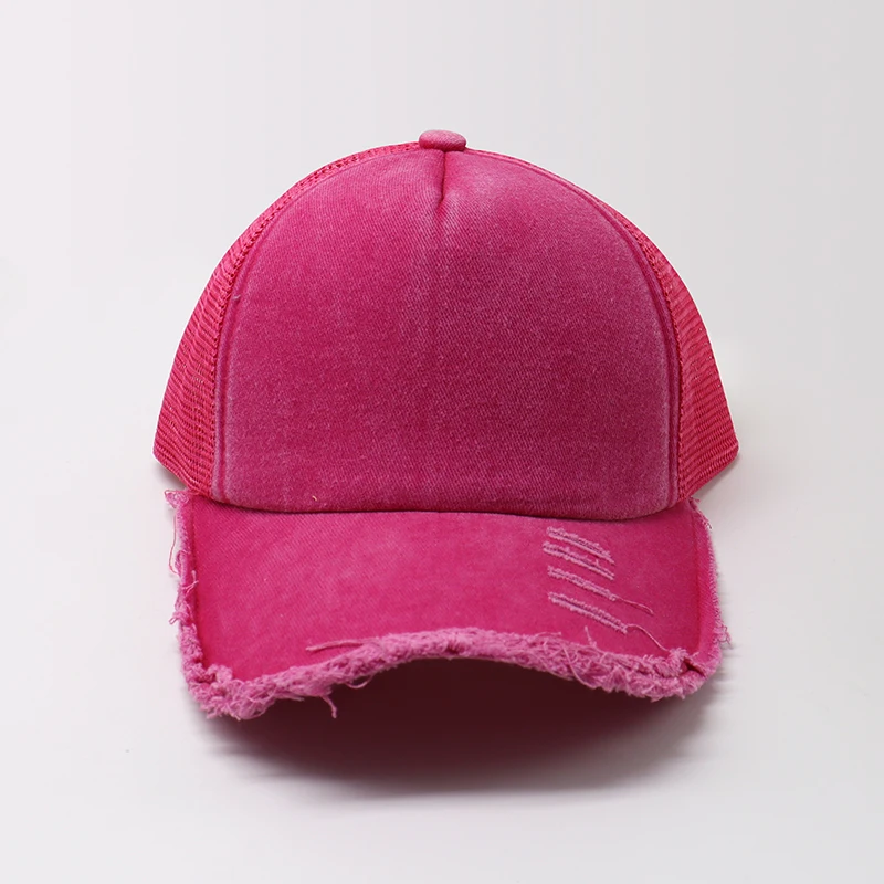 Wholesale Cotton Red Customized Men Embroidered Plain Blank Trucker Sports Hat Baseball Cap