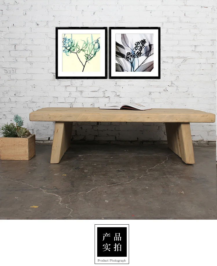 Старинная антикварная натуральная восстановленная плита из массива дерева для отеля и дома, журнальные столики