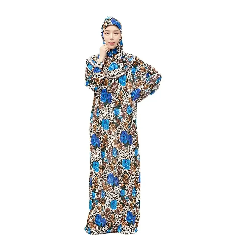 Traditional Costumes Muslim Accessories Saudi Arab Plus Size Abaya with Scarf Flower Abaya