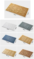 QUAWE 2023 Foldable Heavy Duty Non Slip Waterproof Wood Bamboo Spa Shower Bath mat