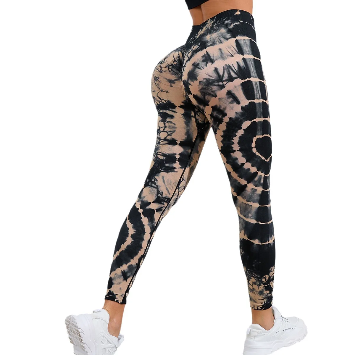 Scrunch Athletic Running Gym Fitness Active Pants High Waist Butt Lifting Tummy Control Tie Dye Leggings Plus Size