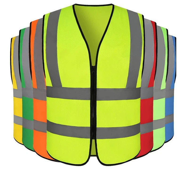 S-5XL Reflective Safety Clothing, Reflective Vest, Construction Jacket High Visibility Strip Hi Vis Work Security Safety Vest