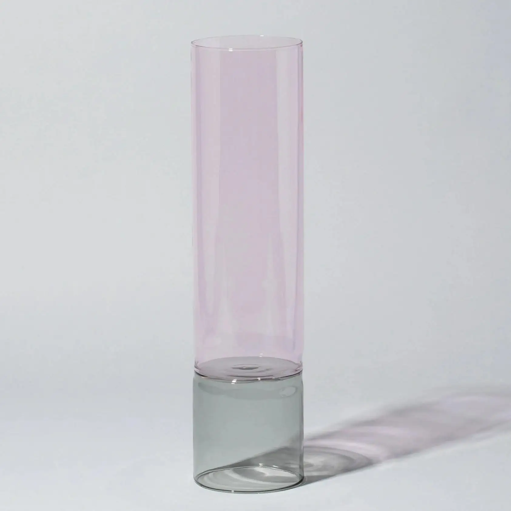 Custom Made Multi-colored Bamboo Shaped  Glass Cylinder Vase For Home Decoration