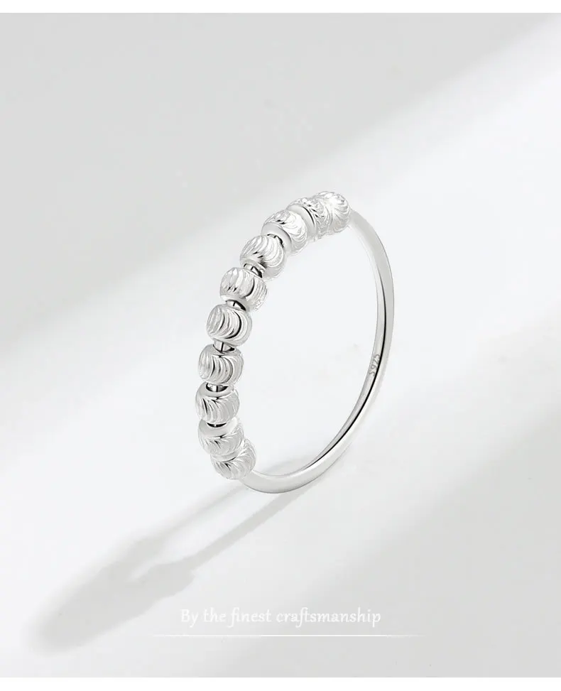 Amazon Hot Sale 925 Sterling Silver Anxiety Spinning Bead Rings  Stackable Rings for Women Gift Jewelry