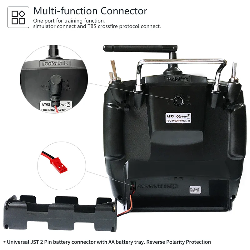 Factory RadioLink Mix Control CRSF Remote Controller  AT9S PRO USB Upgrade 10 and 12 Channels Aircraft RC Transmitter