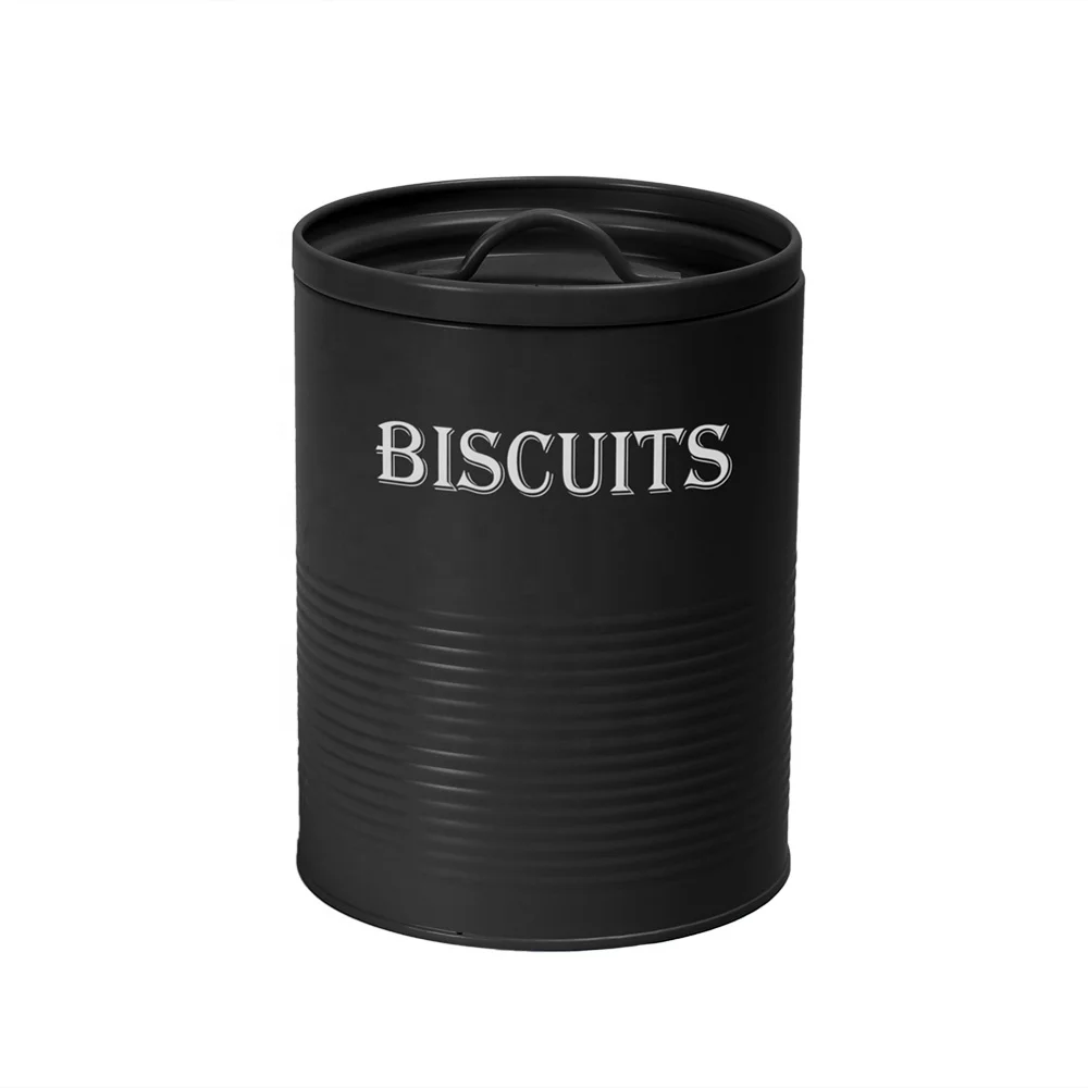 Bespoke Customized Biscuit Box Container For Kitchen Metal Food Storage Canister Tin