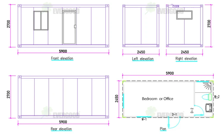 Cheap prefab 20ft 40ft portable office cabin houses modular shipping container office for sale