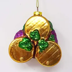 Factory wholesale hanging glass bauble stack of three wine barrel ornaments