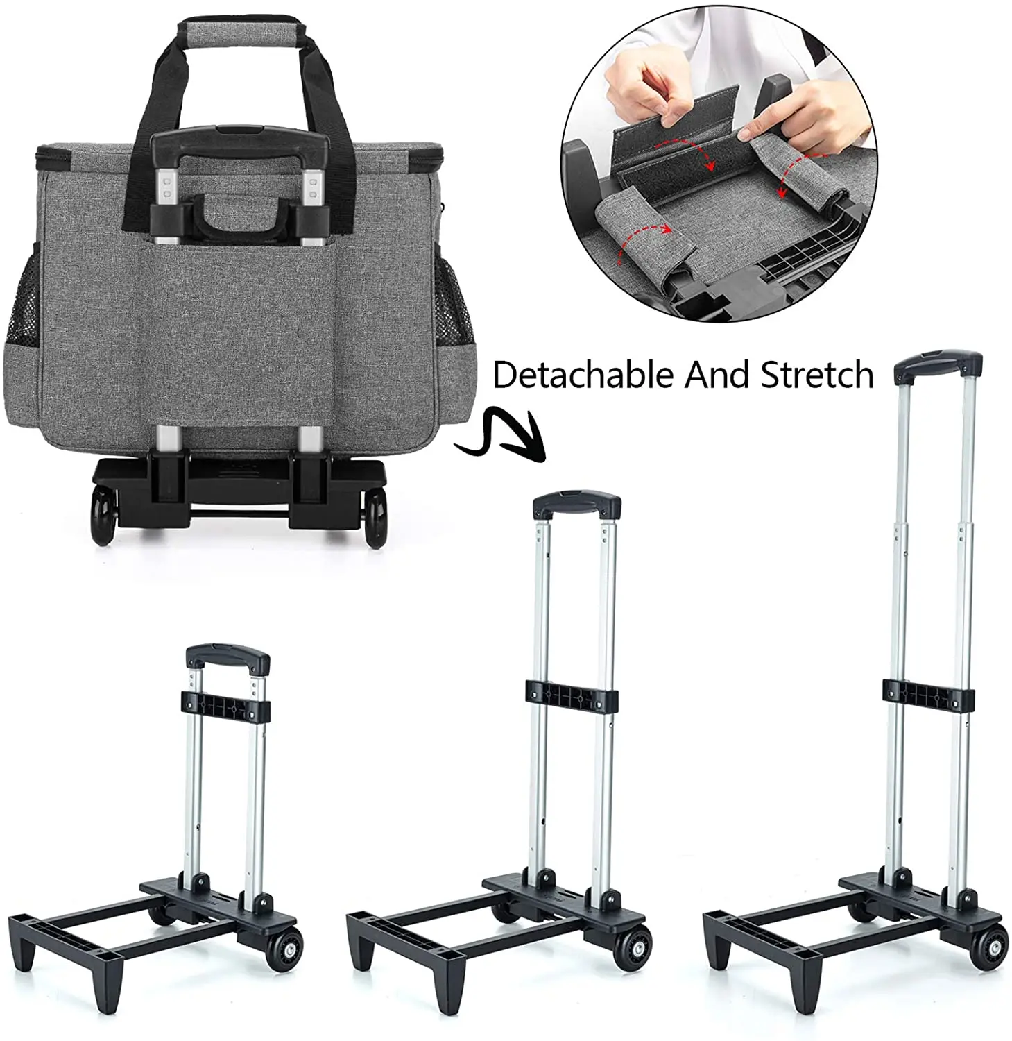 2024 New Style Cheaper Factory Price Rolling Sewing Machine Tote Carry Bag with Detachable Trolley Dolly