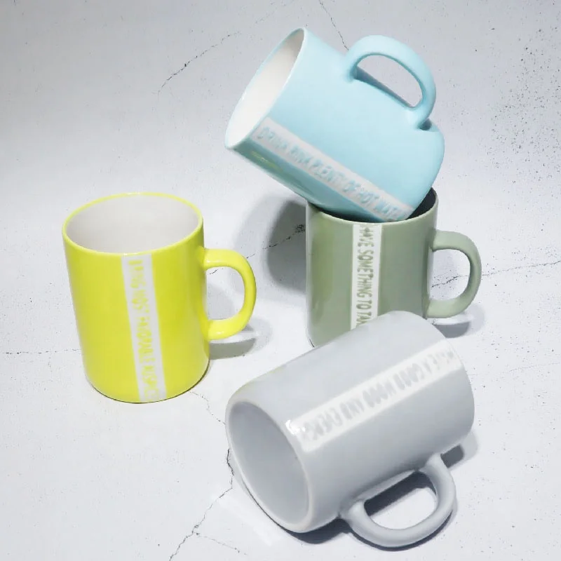 
Eco-friendly New Bone China Solid Color Glaze Ceramic Straight Mug Round Bottom Coffee Mug Tea Drinking Cup Light Blue 