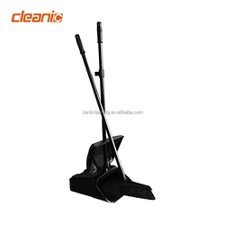 Commercial janitorial cleaning products windproof self closing stand up dust pan and broom with long handle